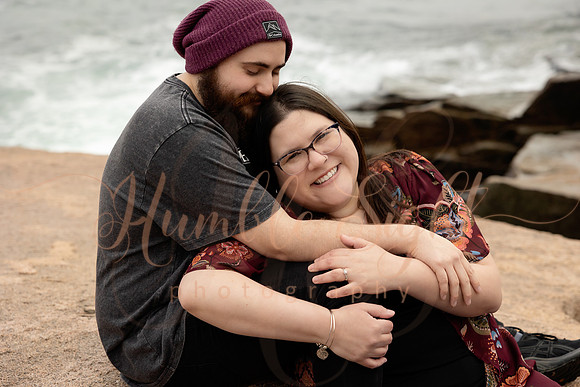 Courtney and Justin engagement session in Acadia National Park Maine