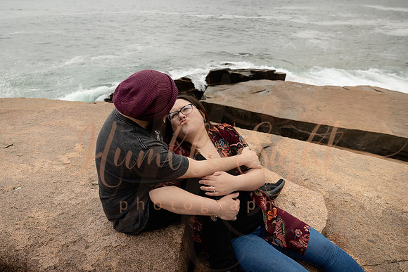 Romantic couples session in Acadia National Park