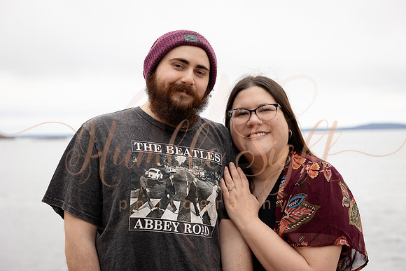 Couple portraits with Acadia coastal scenery in Maine