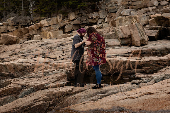 Engaged couple portraits in Bar Harbor area Maine