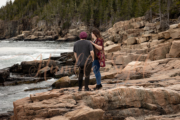 Natural engagement photography in Acadia National Park