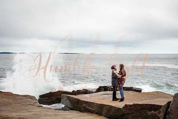 Engaged couple portraits in Bar Harbor area Maine