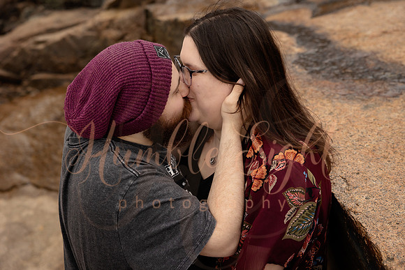Natural engagement photography in Acadia National Park