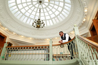 Downtown Bangor Maine winter wedding portraits