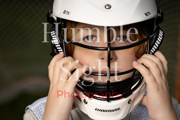 Dynamic sports portrait with lacrosse gear