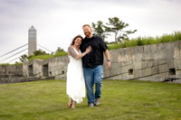 Dramatic engagement portraits at Fort Knox Maine