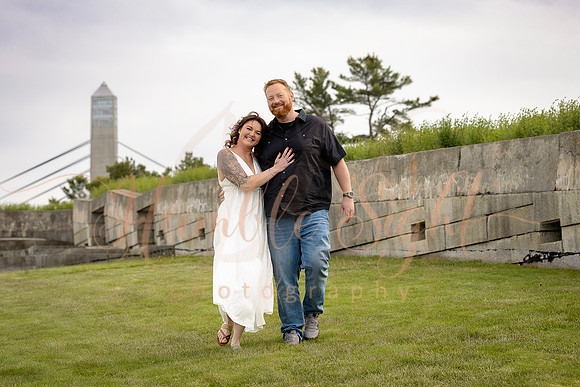 Dramatic engagement portraits at Fort Knox Maine