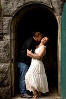 Dramatic engagement portraits at Fort Knox Maine