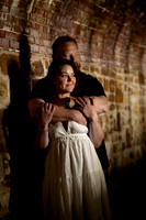 Adventurous engagement photos at Maine stone fortress
