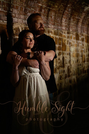 Romantic engagement photos at Fort Knox Maine