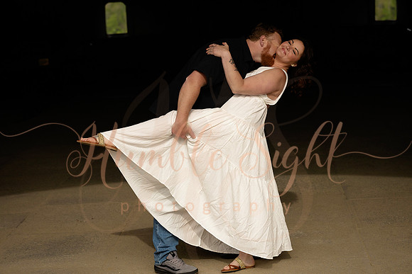 Romantic engagement photos at Fort Knox Maine