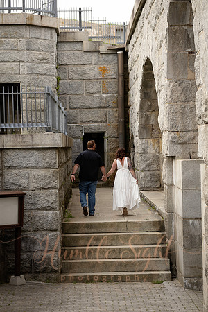 Editorial engagement photography at historic Maine fort