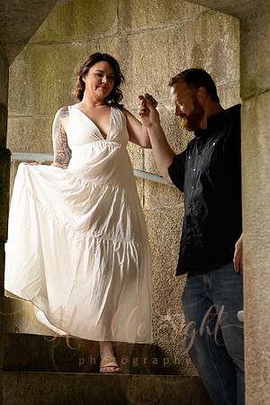 Dramatic engagement portraits at Fort Knox Maine
