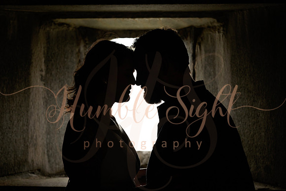 Romantic engagement photos at Fort Knox Maine