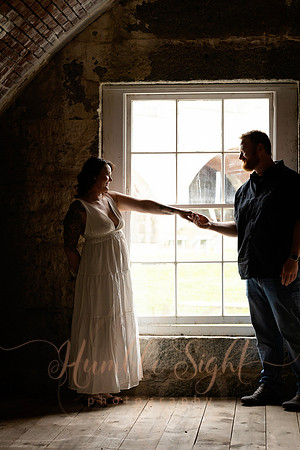 Dramatic engagement portraits at Fort Knox Maine