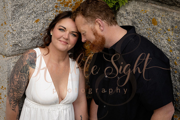 Dramatic engagement portraits at Fort Knox Maine