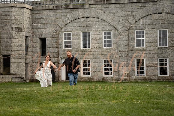Editorial engagement photography at historic Maine fort