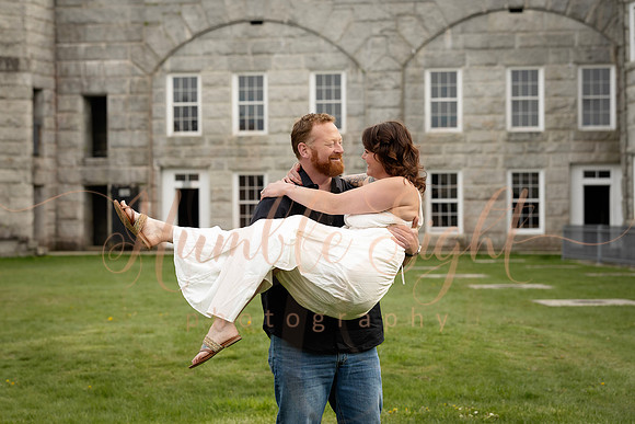 Editorial engagement photography at historic Maine fort