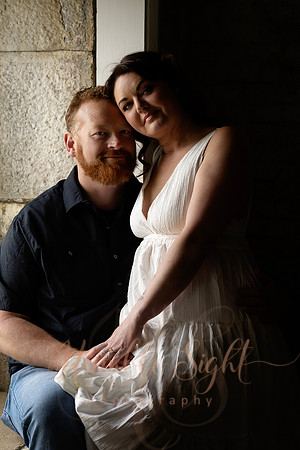 Adventurous engagement photos at Maine stone fortress