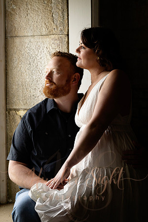 Romantic engagement photos at Fort Knox Maine
