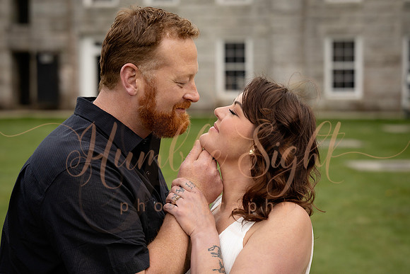 Romantic engagement photos at Fort Knox Maine