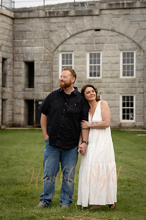 Editorial engagement photography at historic Maine fort