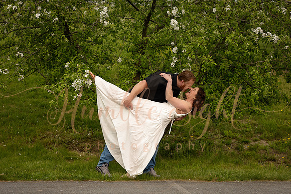 Romantic engagement photos at Fort Knox Maine