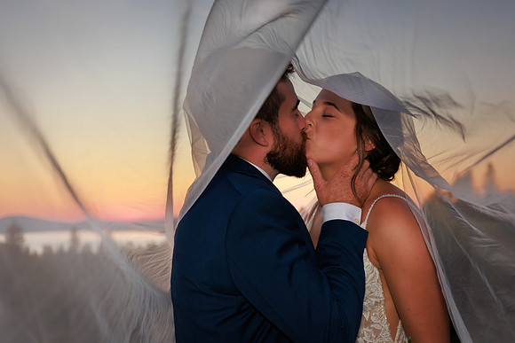 sunset kiss Mountain Star Estate Rangley, Maine wedding
