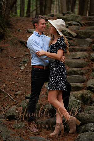 August engagement session in Holden Maine nature preserve