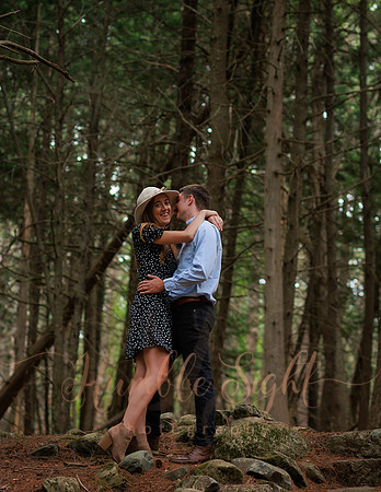 Ben and Leah engagement photos at Fields Pond in Holden Maine