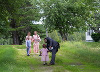 Bride and groom during sweet church ceremony in Maine