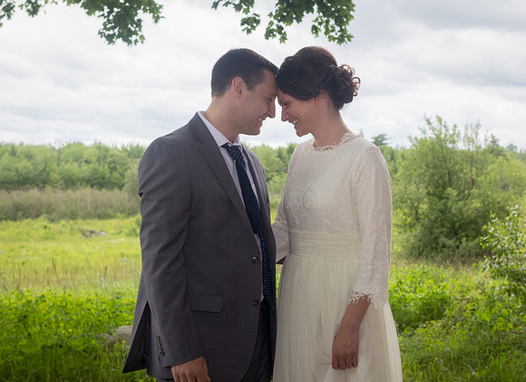 Outdoor ceremony on church land in Maine