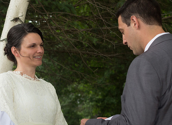 Outdoor ceremony on church land in Maine