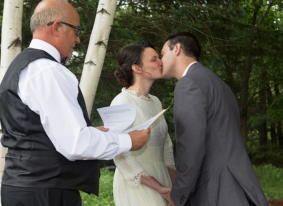 Blended family wedding ceremony in Brewer Maine