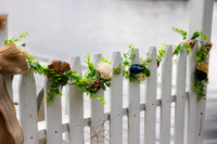 King Hewes wedding on dock at Cold Stream Pond in Enfield Maine
