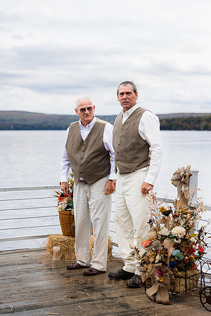 Dock wedding ceremony at Cold Stream Pond