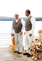 Champagne toast at Maine camp wedding