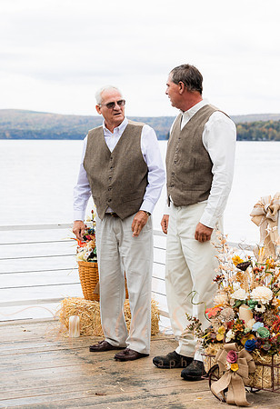 Champagne toast at Maine camp wedding
