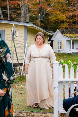 Fall wedding at private camp on Cold Stream Pond