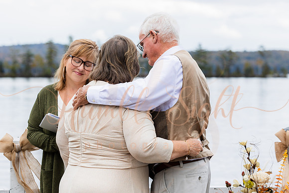 Maine dock wedding with family and friends