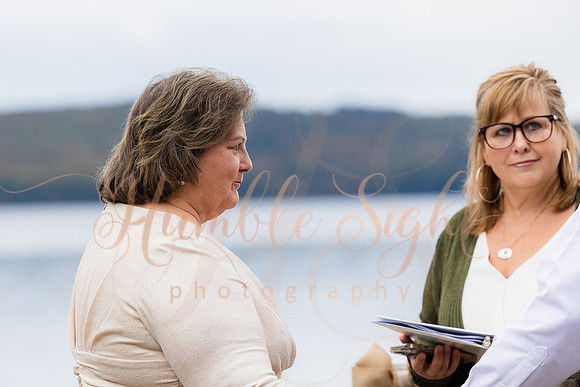 Champagne toast at Maine camp wedding