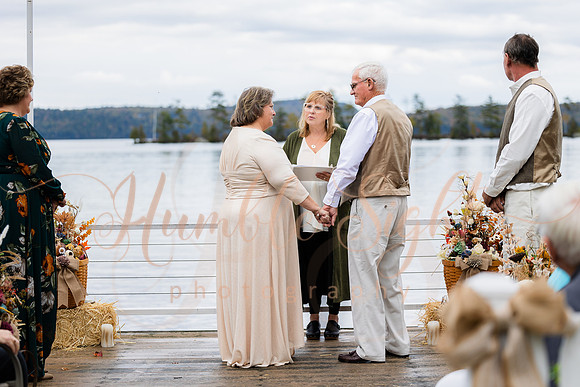 Maine dock wedding with family and friends