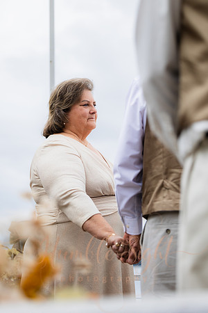 Champagne toast at Maine camp wedding