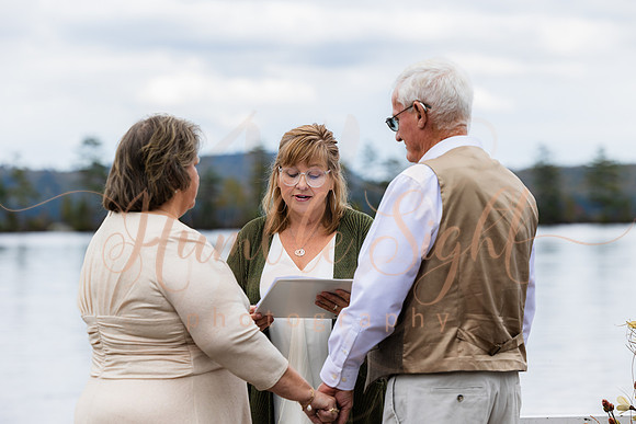 Intimate lake wedding at Maine family camp