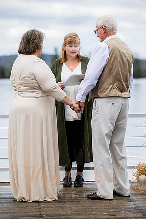 Dock wedding ceremony at Cold Stream Pond