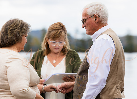 Fall wedding at private camp on Cold Stream Pond