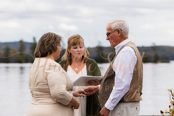 Maine dock wedding with family and friends