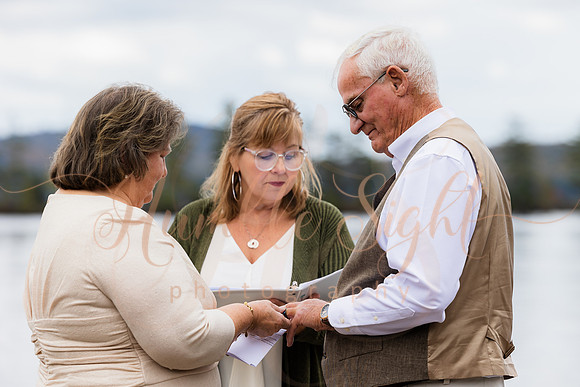 Dock wedding ceremony at Cold Stream Pond