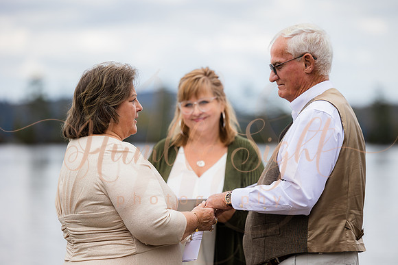 Champagne toast at Maine camp wedding