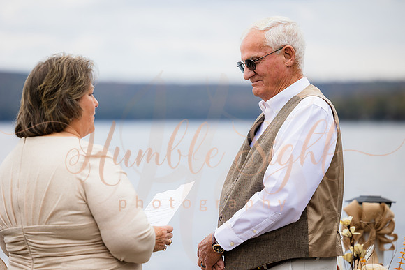 Dock wedding ceremony at Cold Stream Pond
